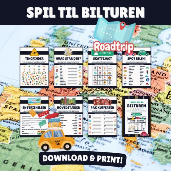 7 sjove spil til bilturen - Print selv - Lou Noire 7 sjove spil til bilturen - Print selv - Lou Noire