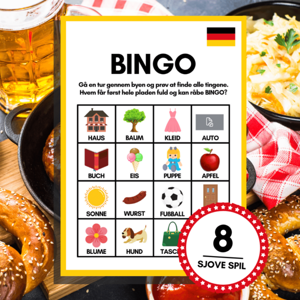 8 sjove spil til ferien i Tyskland - Lou Noire - Bingoplade print