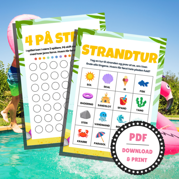 10 sjove spil og lege til sommerferien - Lou Noire - Bingo print plade