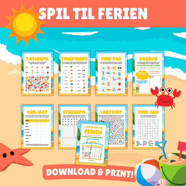 8 sjove spil til ferien - Lou Noire - Print selv 8 sjove spil til ferien - Lou Noire - Print selv