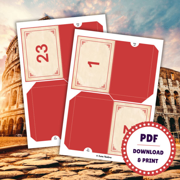 En julekalender med 24 facts om Romerriget - Lou Noire - Kuverter En julekalender med 24 facts om Romerriget - Lou Noire - Kuverter